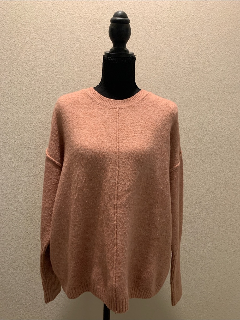 Relaxed Dusty Rose Crewneck Sweater (Size M)